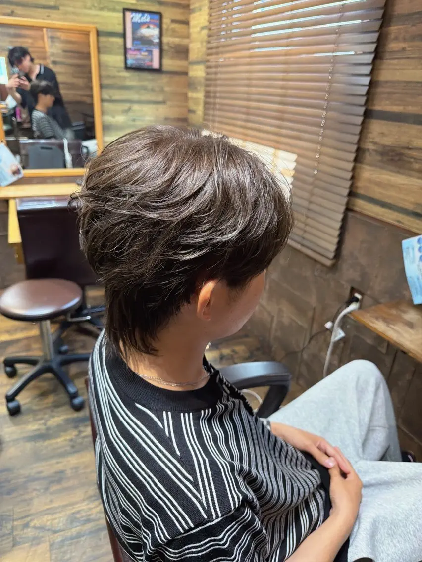 ショート メンズ マッシュ カット メンズ特化シャドウパ ーマラウンドマッシュのヘアスタイル