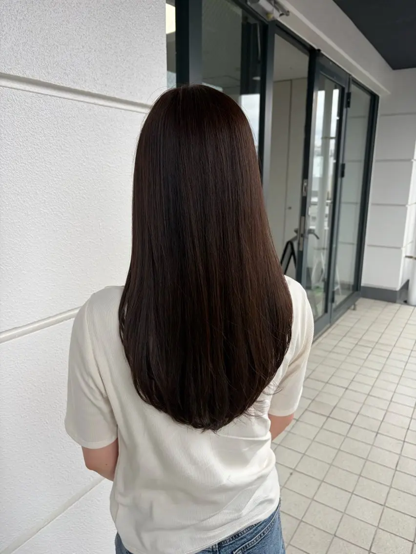 ロング カラー ベージュカラー オリーブベージュ カット ヘアカラー 縮毛矯正 トリートメント ヘアセット 髪質改善特化🥣🫧 天神美容室のヘアスタイル