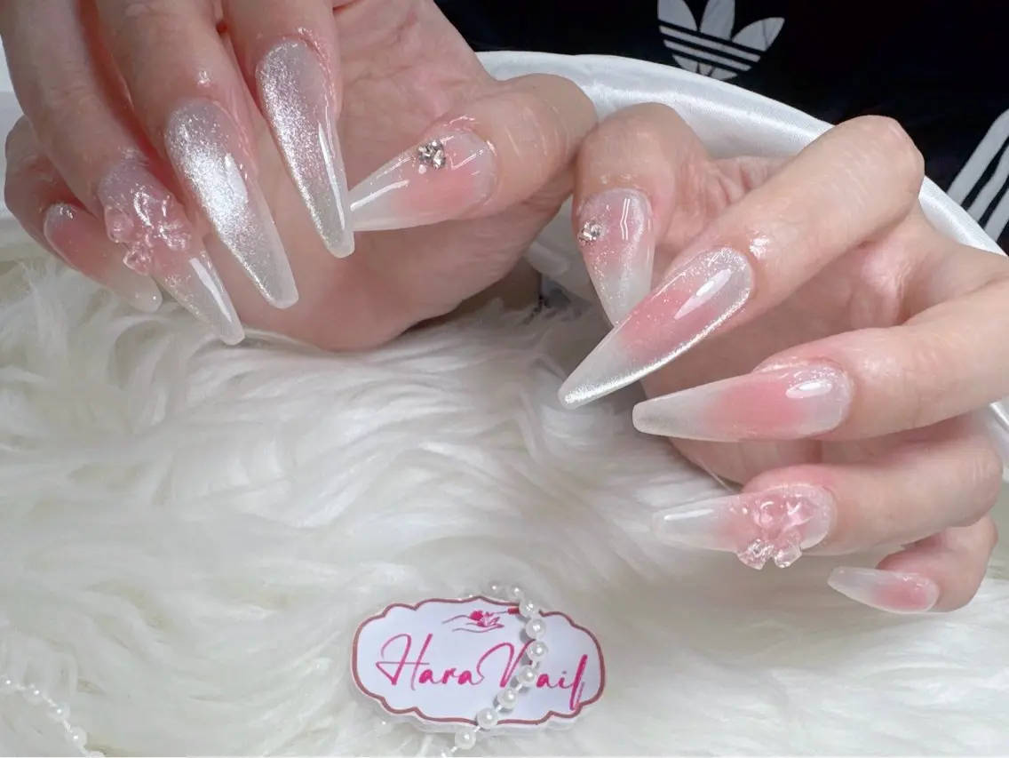 ネイル フットネイル フレンチネイル グラデーション 韓国ネイル マグネットネイル ハンドネイル ハンドケア Hara Nail 【持ち込みOK】のネイルデザイン