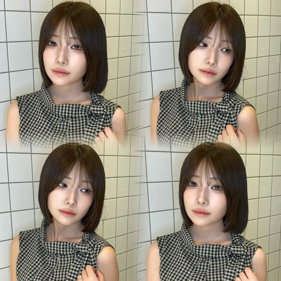 ミディアム カラー ヘアアレンジ ベージュカラー 透明感カラー ボブ 韓国風ヘア ワンホンヘア カット ヘアカラー トリートメント 韓国ヘア/ロー レイヤー/Rumiのヘアスタイル