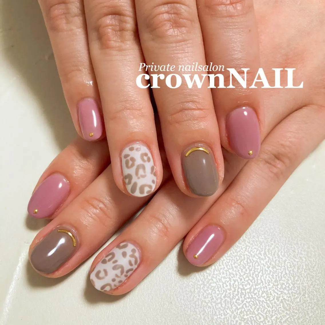 キッズ ネイル アニマル柄 ピンク ensowa✱laf NAILのネイルデザイン