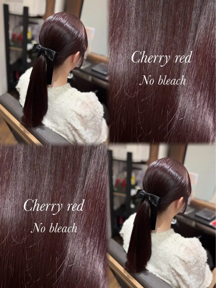 ロング カラー ブリーチ ブリーチなしカラー レッドカラー 髪質改善 縮毛矯正 カット ヘアカラー トリートメント ブリーチ縮毛矯正/ 似合わせカラー/あめのヘアスタイル