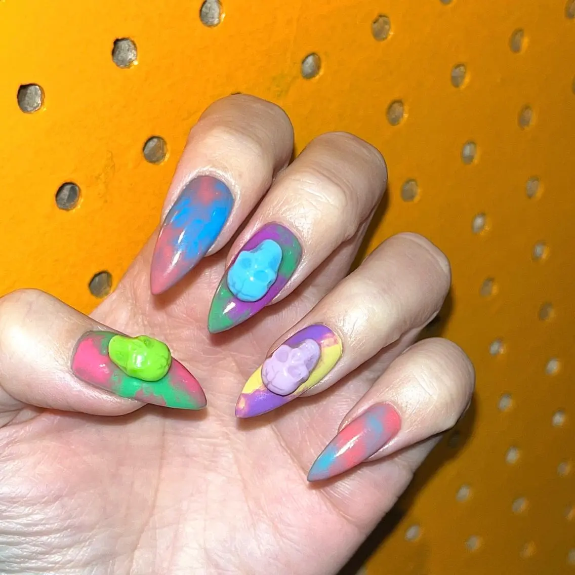 ネイル アートネイル ブルー ジェルネイル グリーン 韓国ネイル ハンドネイル NAIL NOWのネイルデザイン