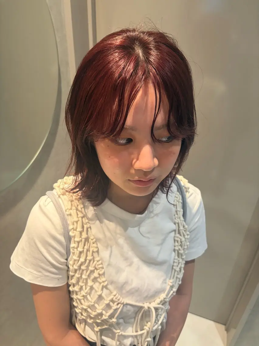 ミディアム カット ヘアカラー kurune chikaのヘアスタイル