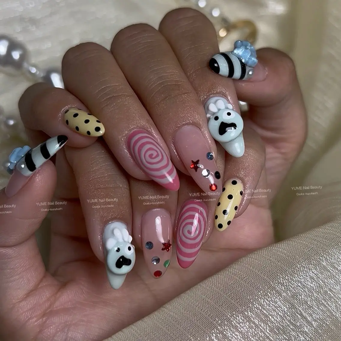 ミディアム 韓国風ヘア YUME Nail Beautyのネイルデザイン