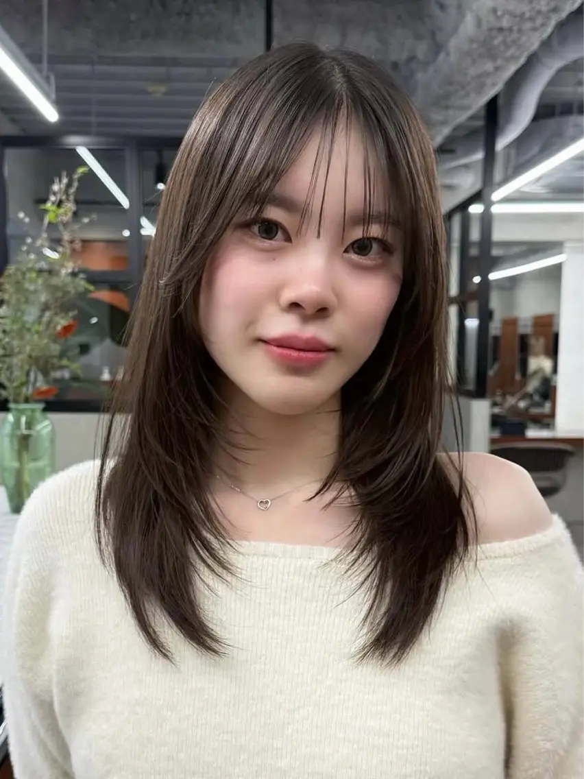 ミディアム カラー カット ヘアカラー トリートメント レイヤーボブパーマ 暖色カラーayuのヘアスタイル