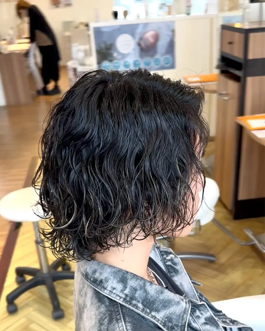 パーマ メンズ センターパート 波巻きパーマ ☆★メンズ特化★☆ 川地由麿のヘアスタイル