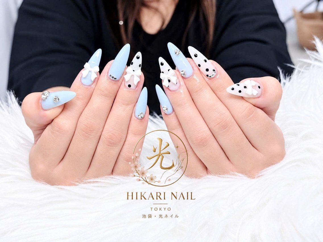 ネイル チークネイル 長さ出し フレンチネイル ガーリー ハロウィン ハンドネイル HikariNail Ikebukuroのネイルデザイン