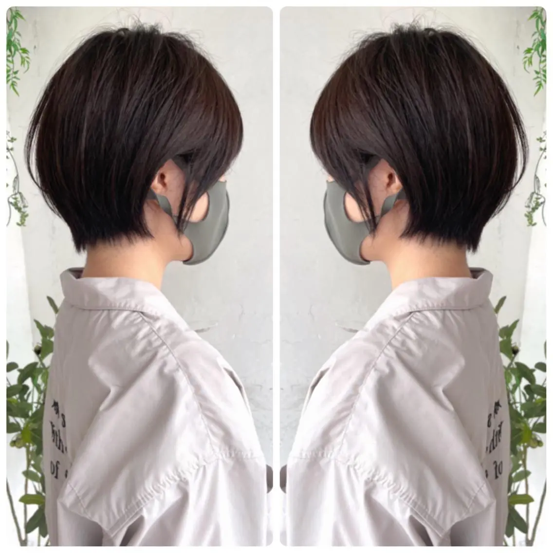 ショート カラー ショートボブ ハンサムショート 丸みショート デザインカラー ハイライトカラー カット ヘアカラー トリートメント 京都大人女性ショート 徒歩1分/秋山のヘアスタイル