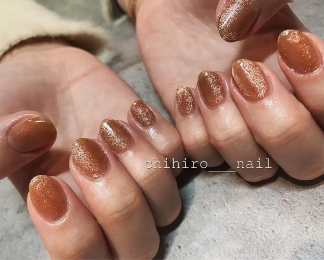 ショート カラー ネイル アートネイル フレンチネイル ジェルネイル マグネットネイル ニュアンスネイル chihiro 小路ネイルのネイルデザイン