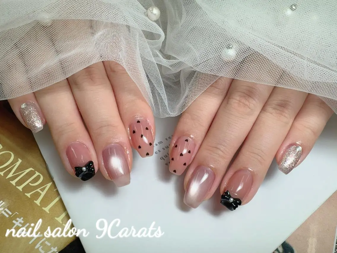 ネイル 💜ワンホンネイル ナインカラット💎のネイルデザイン