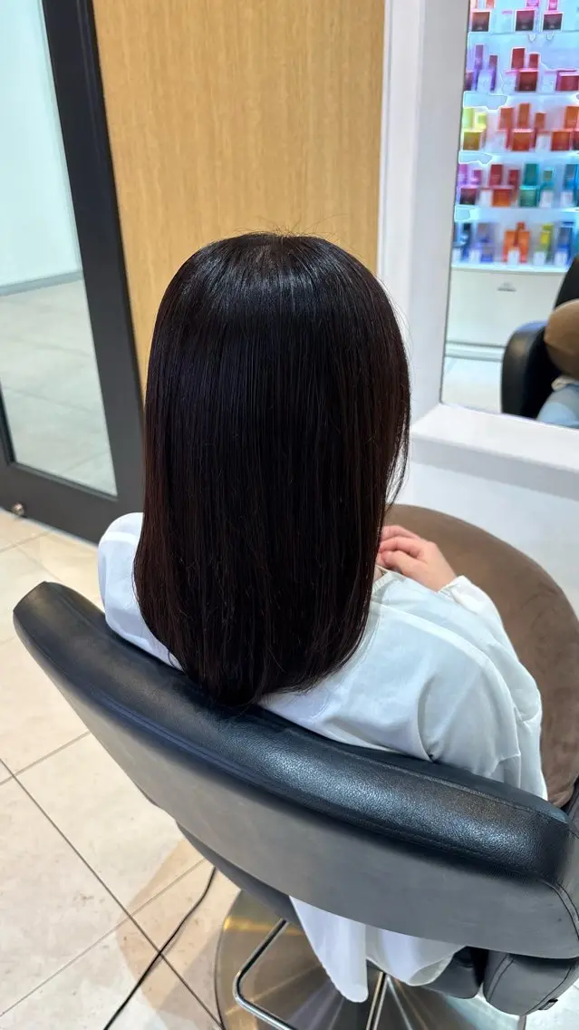 ミディアム カラー ブラウンカラー チョコレートブラウン カット ヘアカラー hair salon blossy./ちばのヘアスタイル