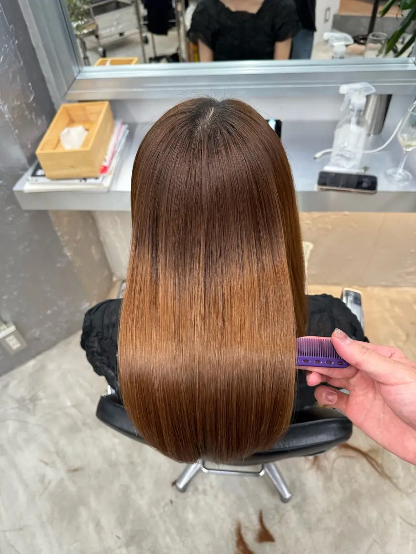 セミロング 縮毛矯正 トリートメント 乾かすだけでまとまる /髪質改善西村涼太のヘアスタイル
