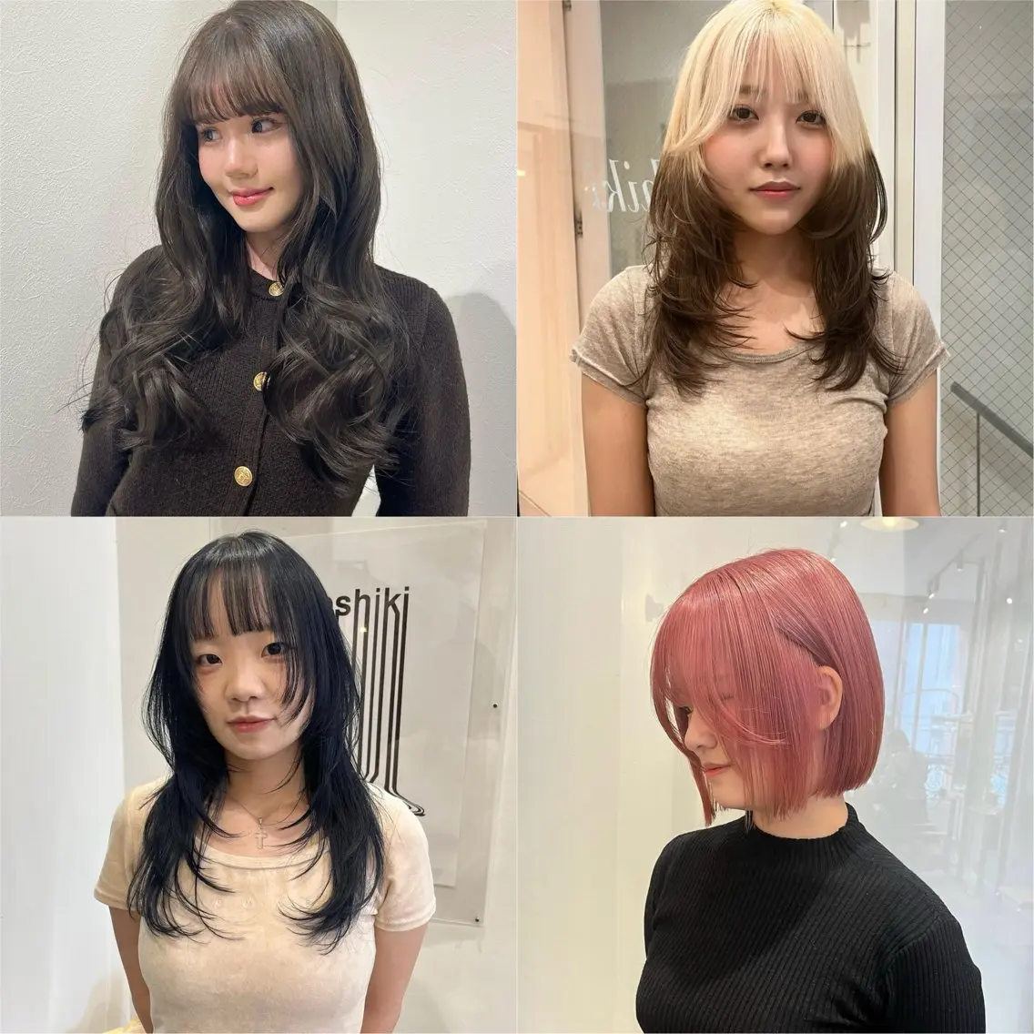 ミディアム カラー ブリーチ 透明感カラー デザインカラー グレージュ オリーブグレージュ カット ヘアカラー トリートメント AMI🎀韓国ヘア 透明感カラーのヘアスタイル