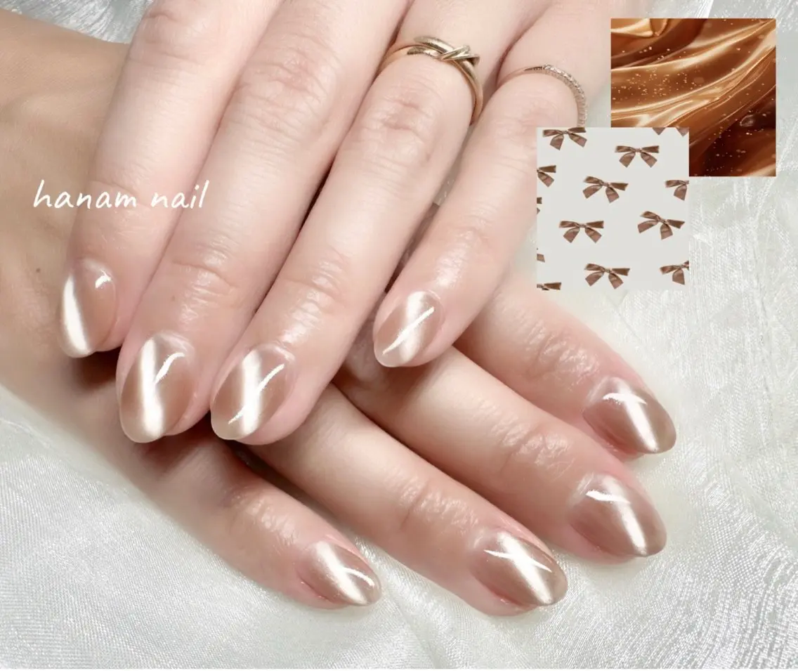 ネイル マグネットネイル マグネットワンカラー ワンカラーネイル ハンドネイル hanam nail 🌿🩵ハナムネイルのネイルデザイン