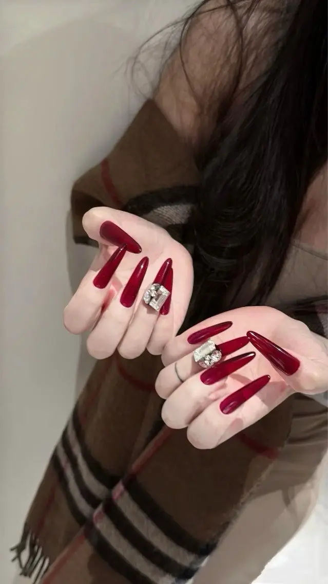 ネイル フラワーネイル フレンチネイル ジェルネイル ガラスフレンチ ハート ハンドネイル BabyYouMi nailのネイルデザイン