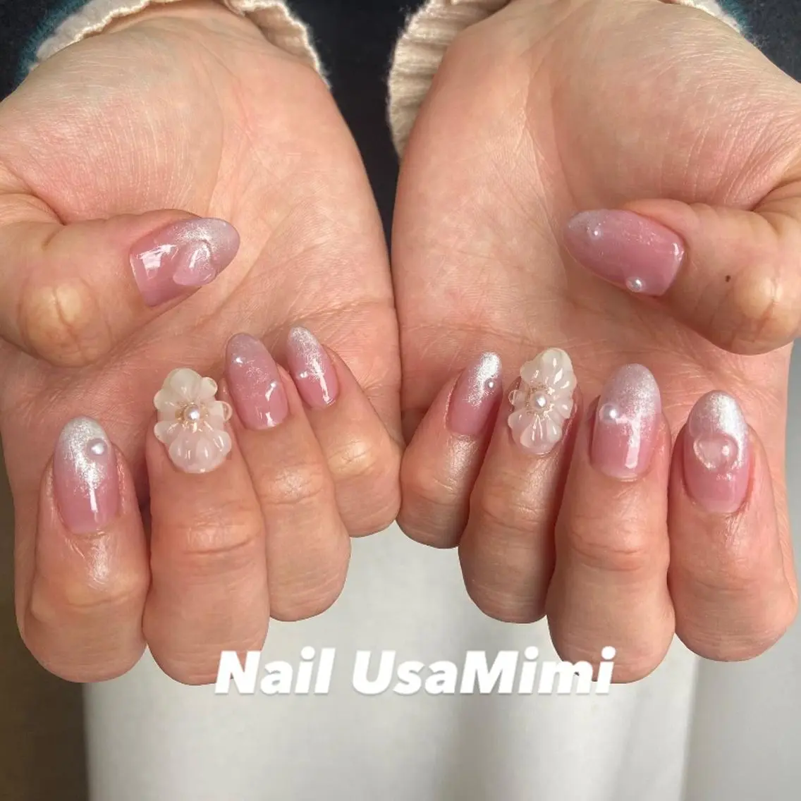 ネイル フットネイル ジェルネイル マグネットネイル 持ち込み ニュアンスネイル 本町ネイルNail UsaMimiのネイルデザイン