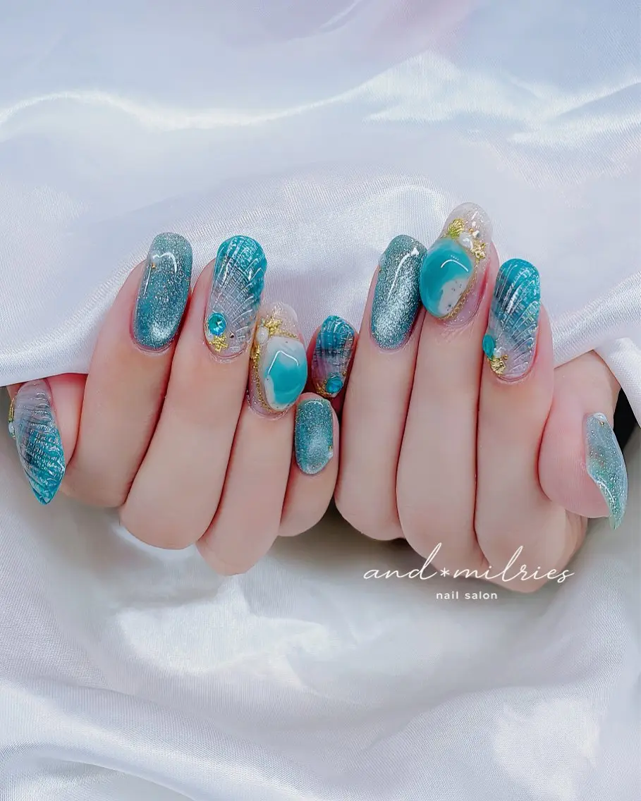 ネイル アートネイル 長さ出し ロングネイル and* milriesのネイルデザイン