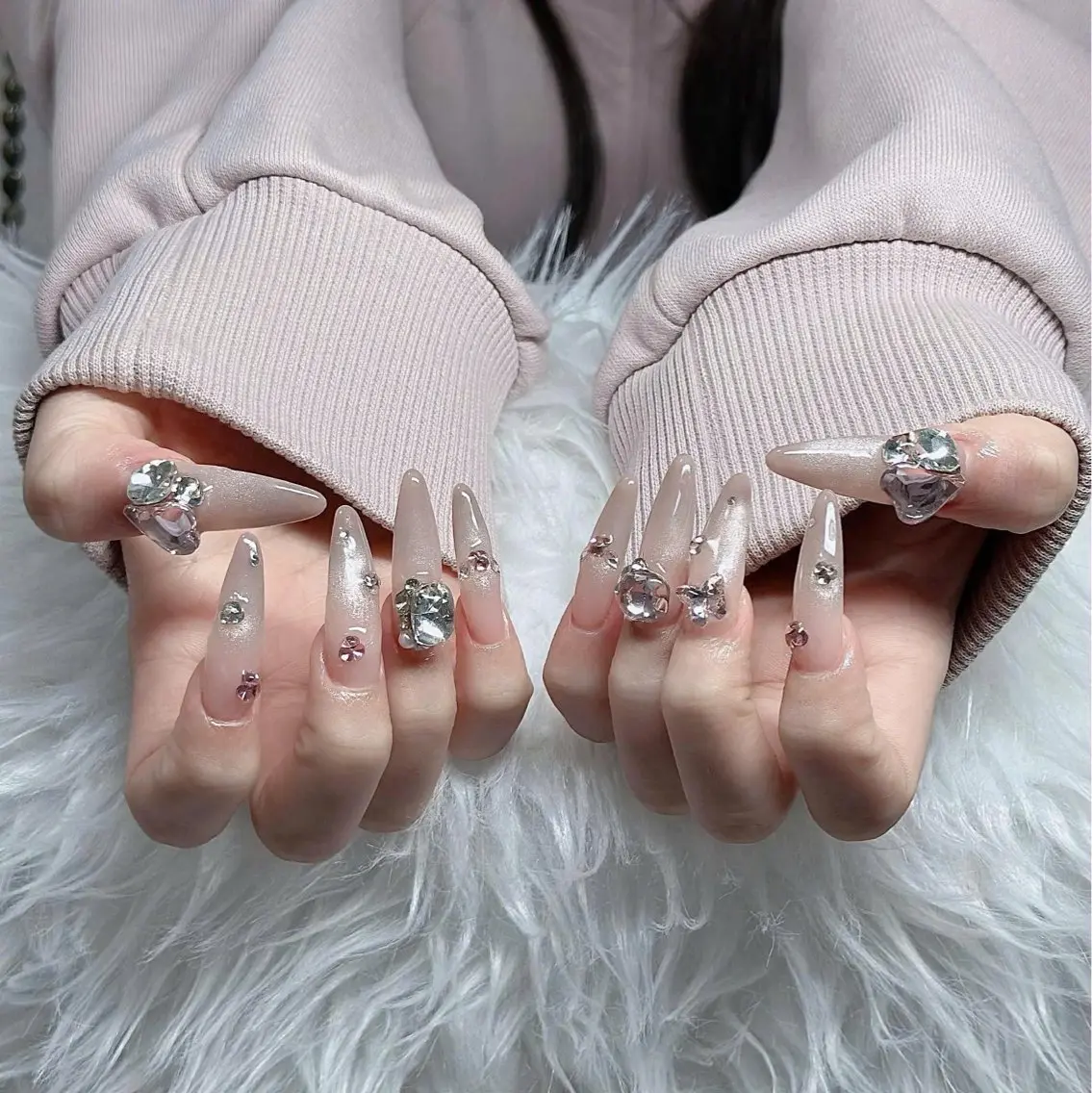ネイル オーロラネイル フレンチネイル ジェルネイル ハロウィン 韓国ネイル ハンドネイル neco H.babynailのネイルデザイン