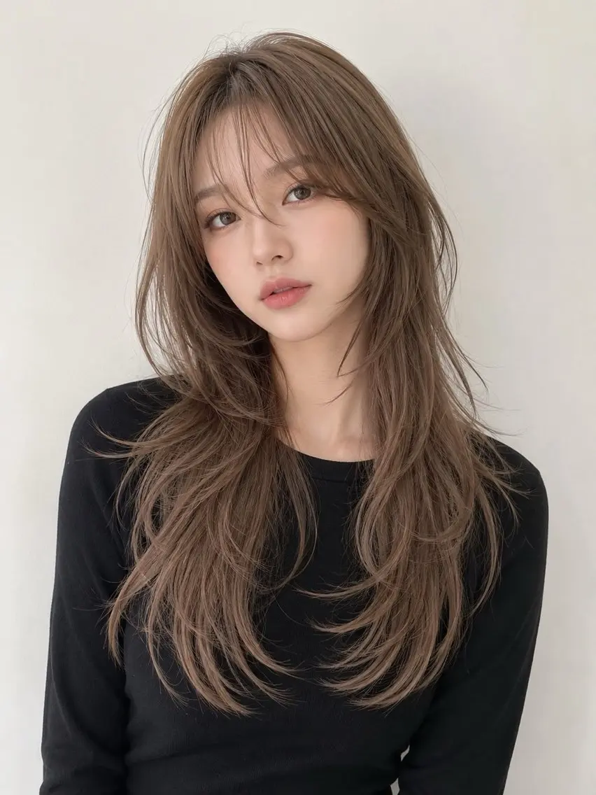 ロング カラー ショートボブ アッシュ アッシュグレー バレイヤージュ ミストバング カット ヘアカラー トリートメント ウルフカット 811 大阪梅田 ウルフのヘアスタイル