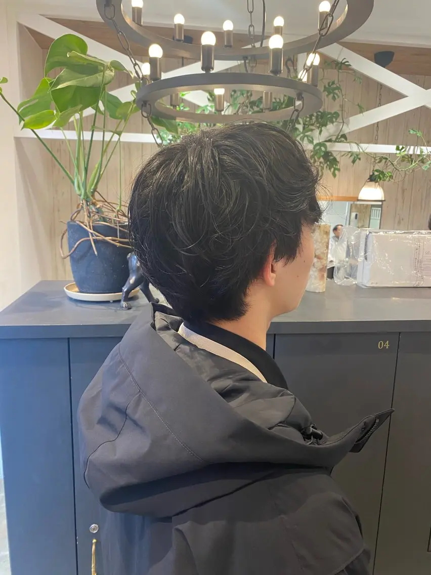 ショート パーマ メンズ メンズパーマ ニュアンスパーマ カット パーマ 柴田 枝利子のヘアスタイル