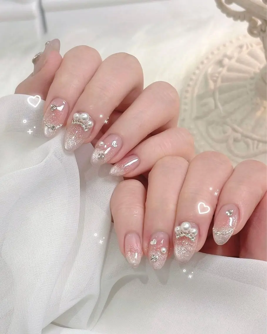 ネイル ガーリー 韓国ネイル ロングネイル 持ち込み Nami nail salonのネイルデザイン