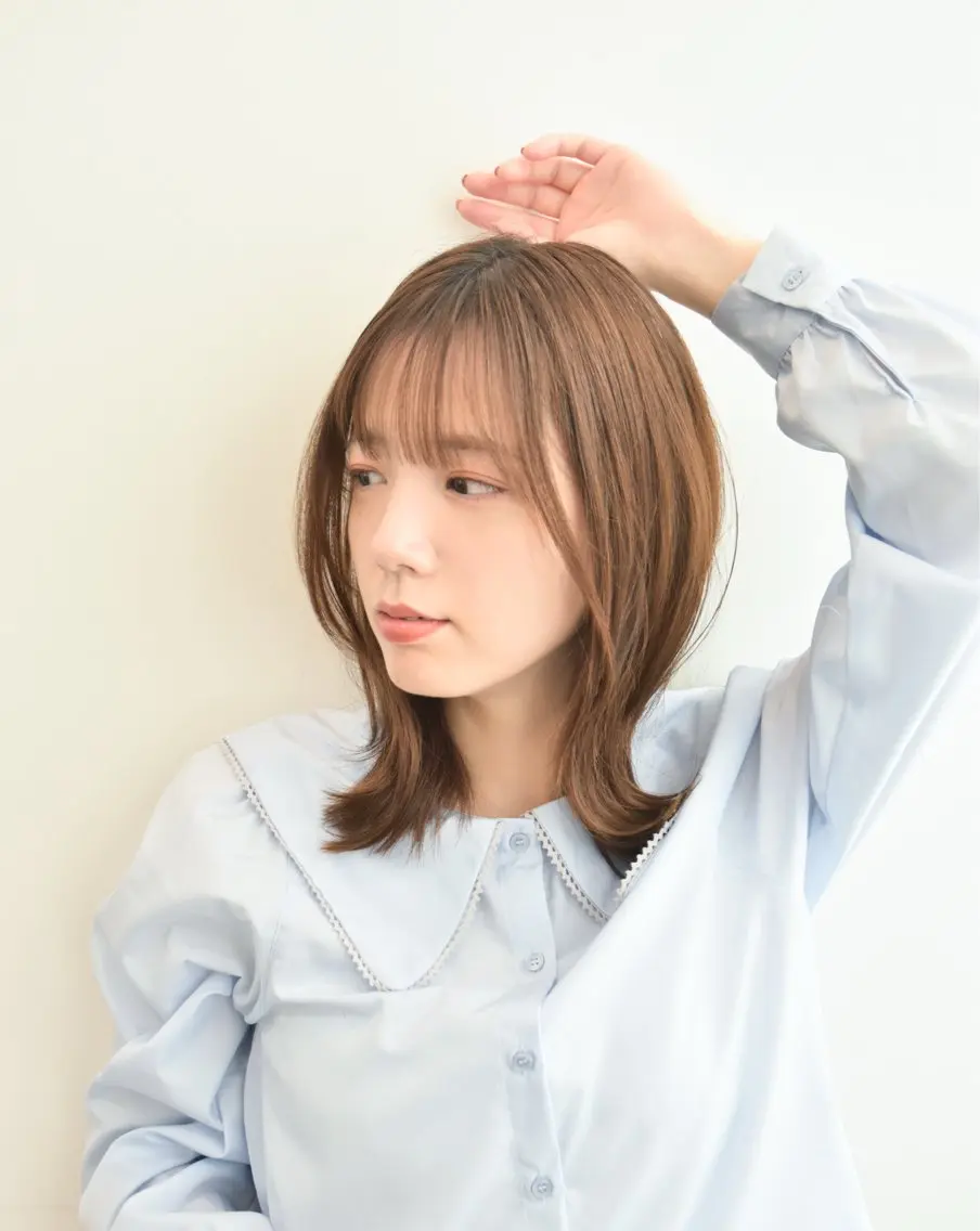 ミディアム カラー カット ヘアカラー トリートメント 西村 ようこのヘアスタイル