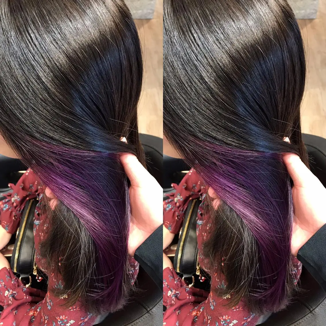 ミディアム カラー ブリーチ パープルカラー ヘアカラー 大久保 隆蔵のヘアスタイル