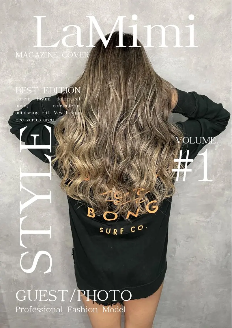 ロング カラー バレイヤージュ ミストバング ブリーチ 透明感カラー ダブルカラー La Mimiのヘアスタイル