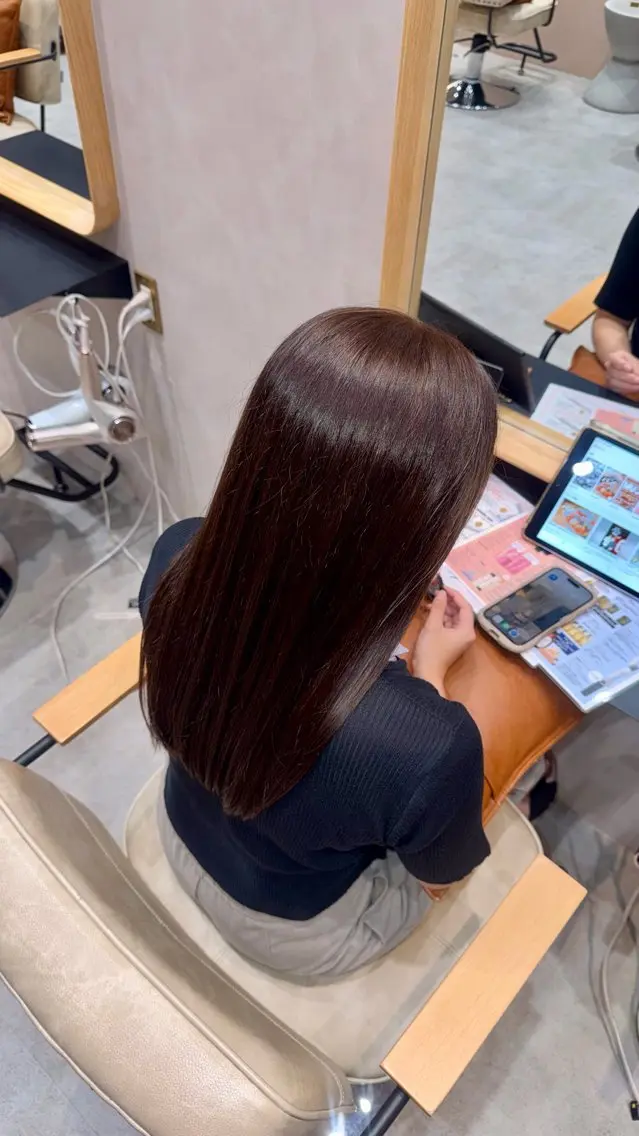 ロング ヘアカラー トリートメント 💙まの/ 透明感カラー💙のヘアスタイル