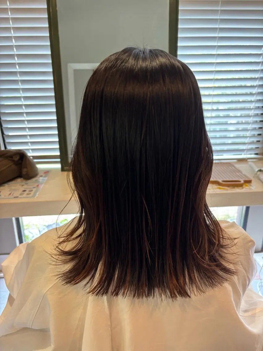 ミディアム カット 縮毛矯正 reciel / rinaのヘアスタイル