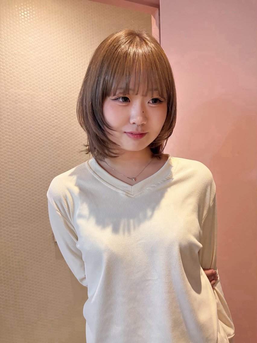 ミディアム カラー ベージュカラー 透明感カラー ヘアカラー トリートメント ハルカ 透明感カラーのヘアスタイル