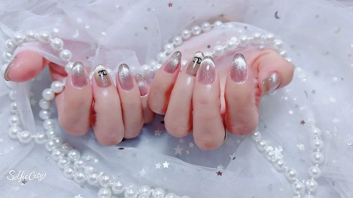 ネイル アートネイル フラッシュネイル フレンチネイル ガラスフレンチ グラデーション M2beauty Renaのネイルデザイン