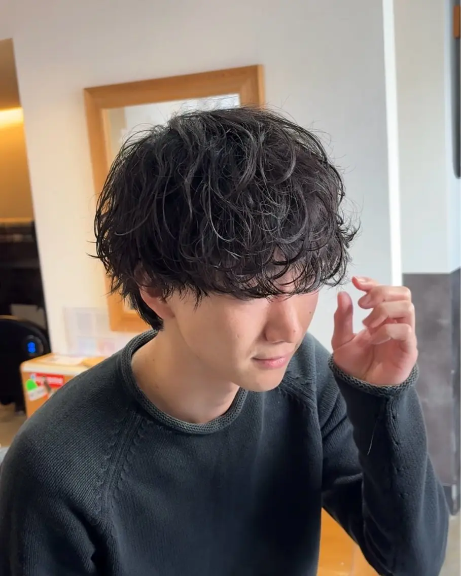 メンズ メンズパーマ カット パーマ aDALil川越 😎AZUSAのヘアスタイル