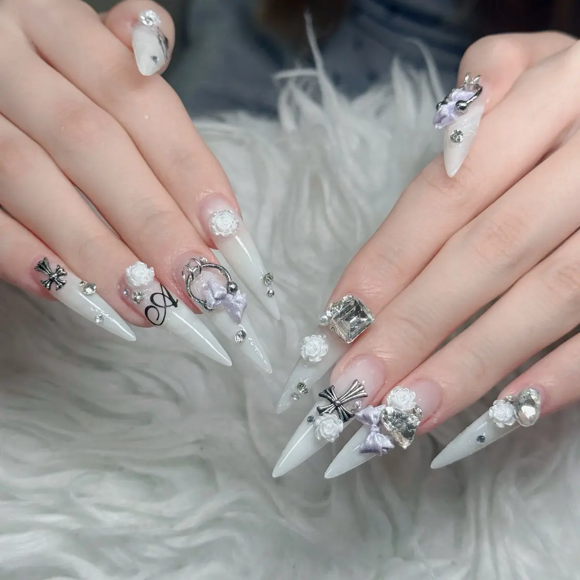 ネイル フットネイル フレンチネイル グラデーション 韓国ネイル ロングネイル ハンドネイル Hani Nail Salonのネイルデザイン