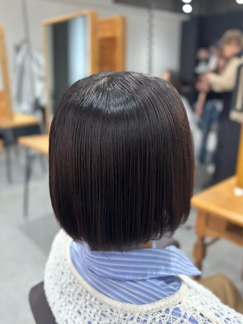 ミディアム ボブ 縮毛矯正 カット 縮毛矯正 トリートメント 佐野 清良‎🍒♡のヘアスタイル