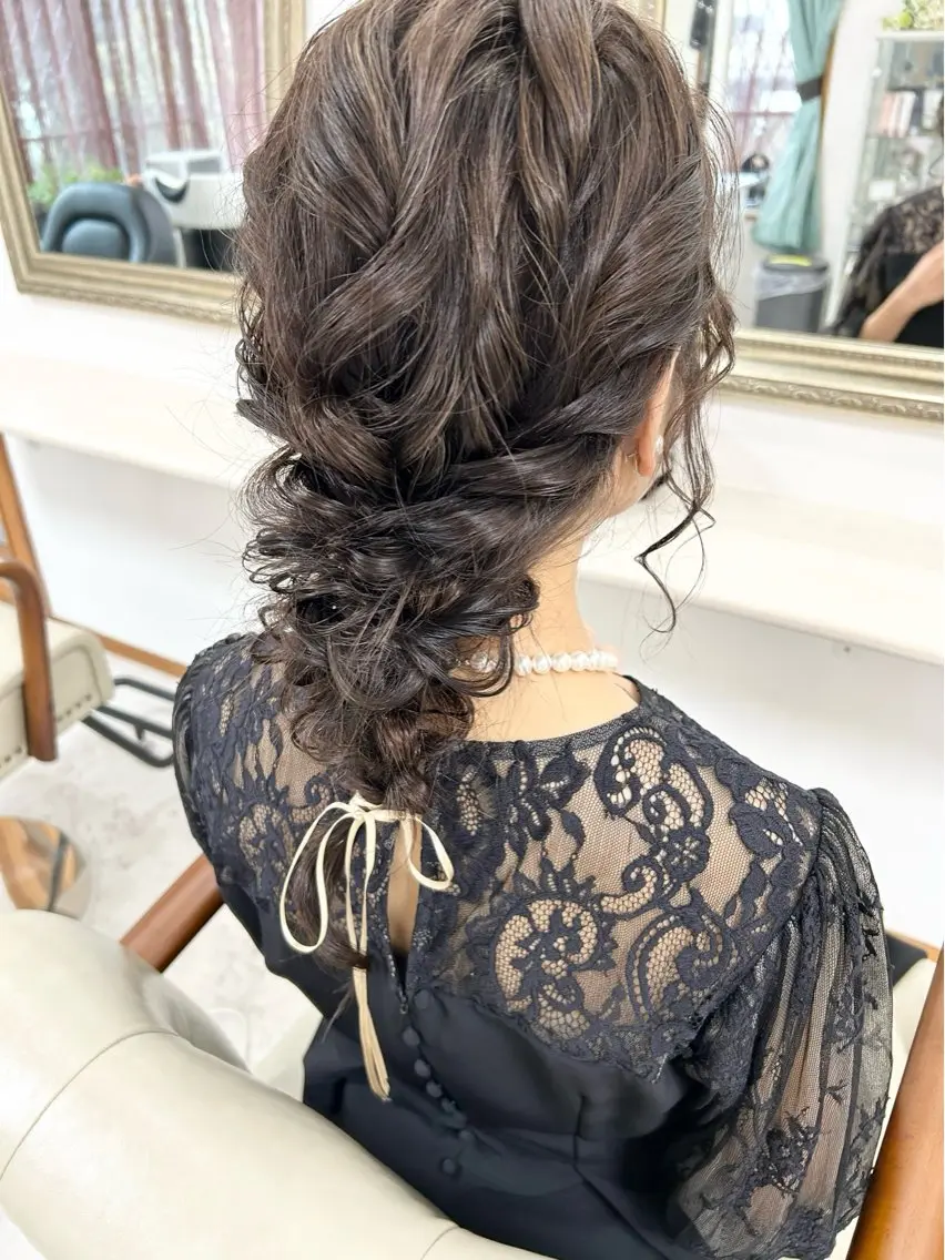 セミロング ヘアアレンジ ヘアセット ナカジマ ナナのヘアスタイル