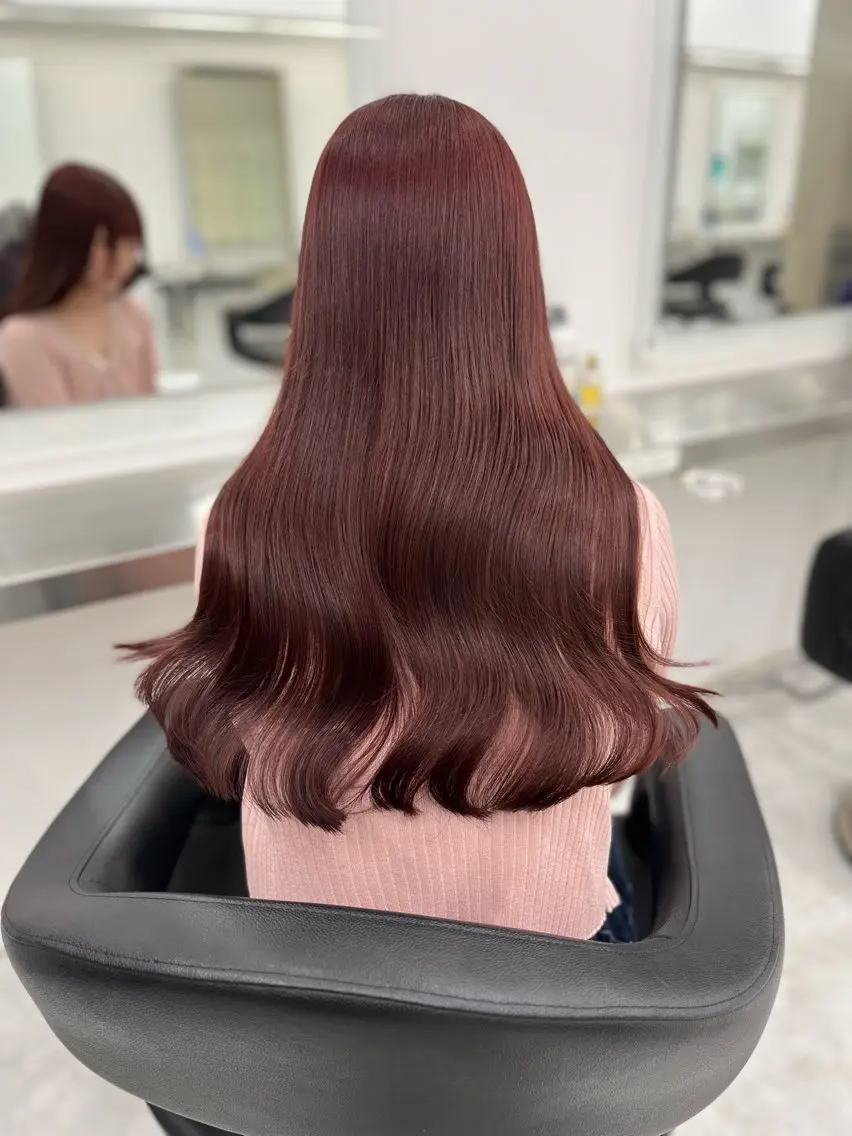ロング カット ヘアカラー トリートメント ヘアセット 🍒韓国暖色ヘア NO.1🍒🪽のヘアスタイル