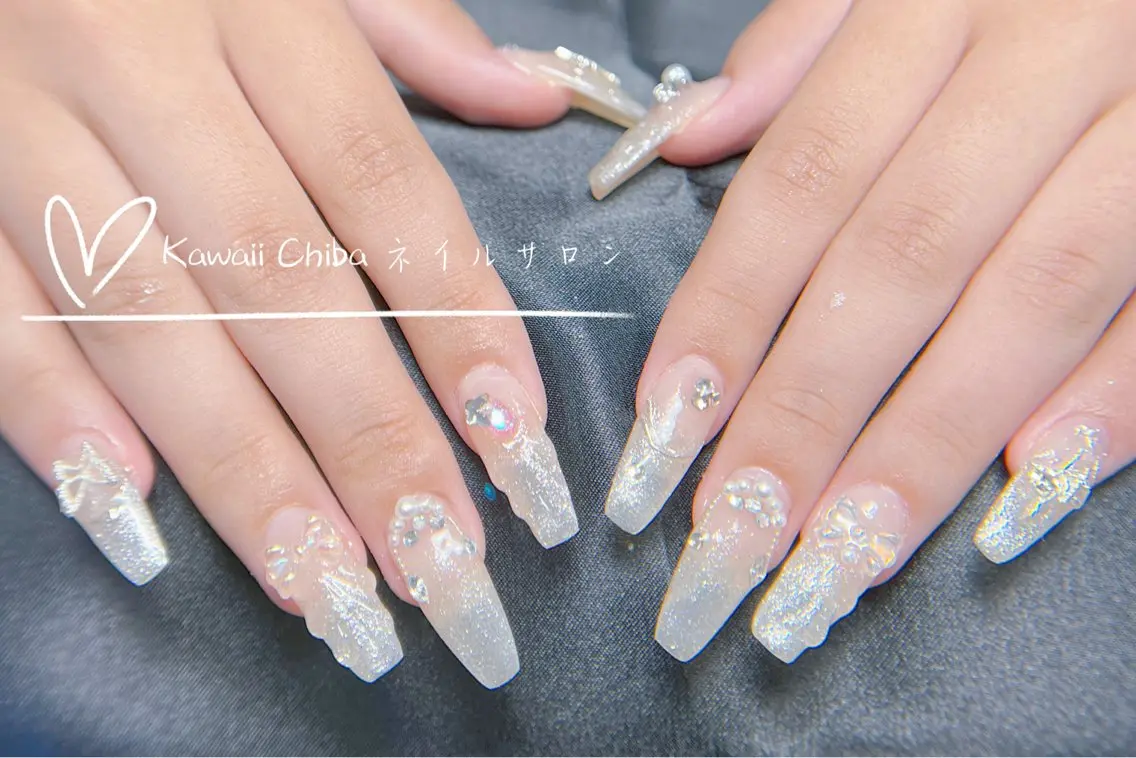 ネイル 長さ出し 韓国ネイル 夏ネイル ハンドネイル ハンドケア Kawaii Chiba nailのネイルデザイン