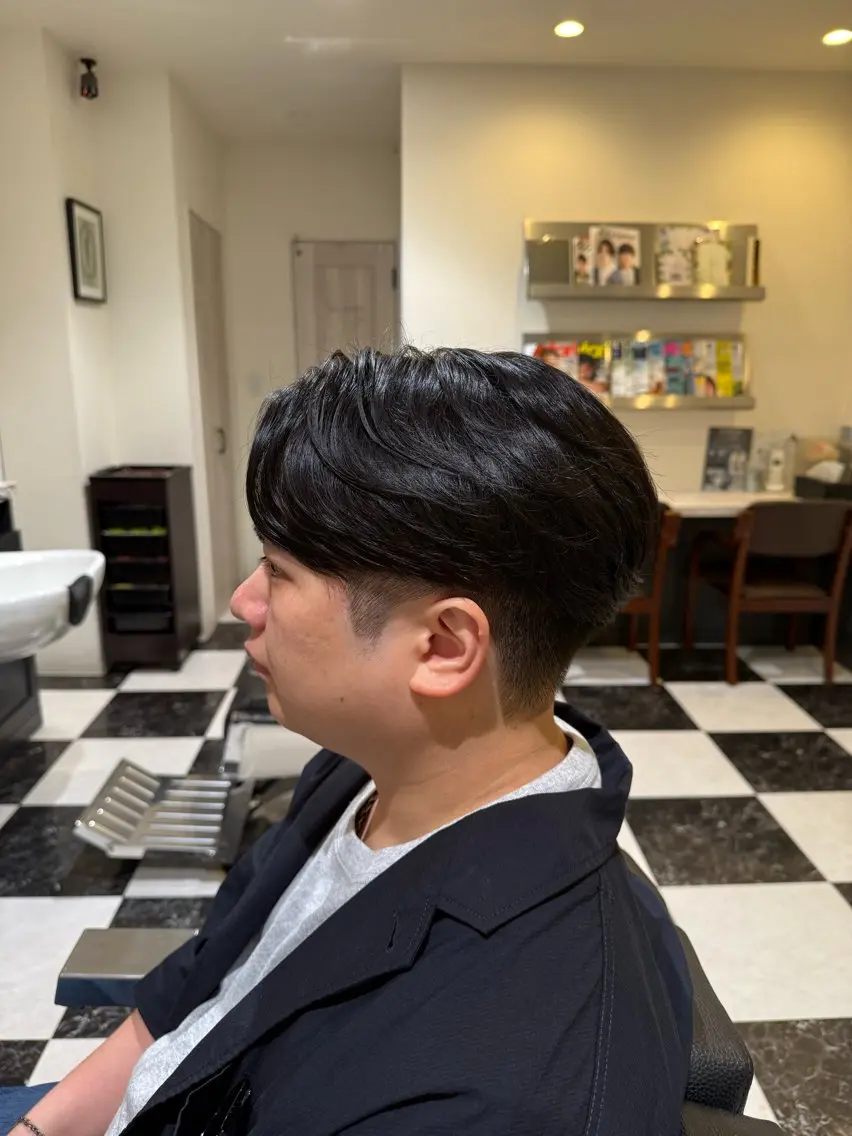 ミディアム ヘアアレンジ メンズ 三ノ輪理容師 長峯丈士のヘアスタイル