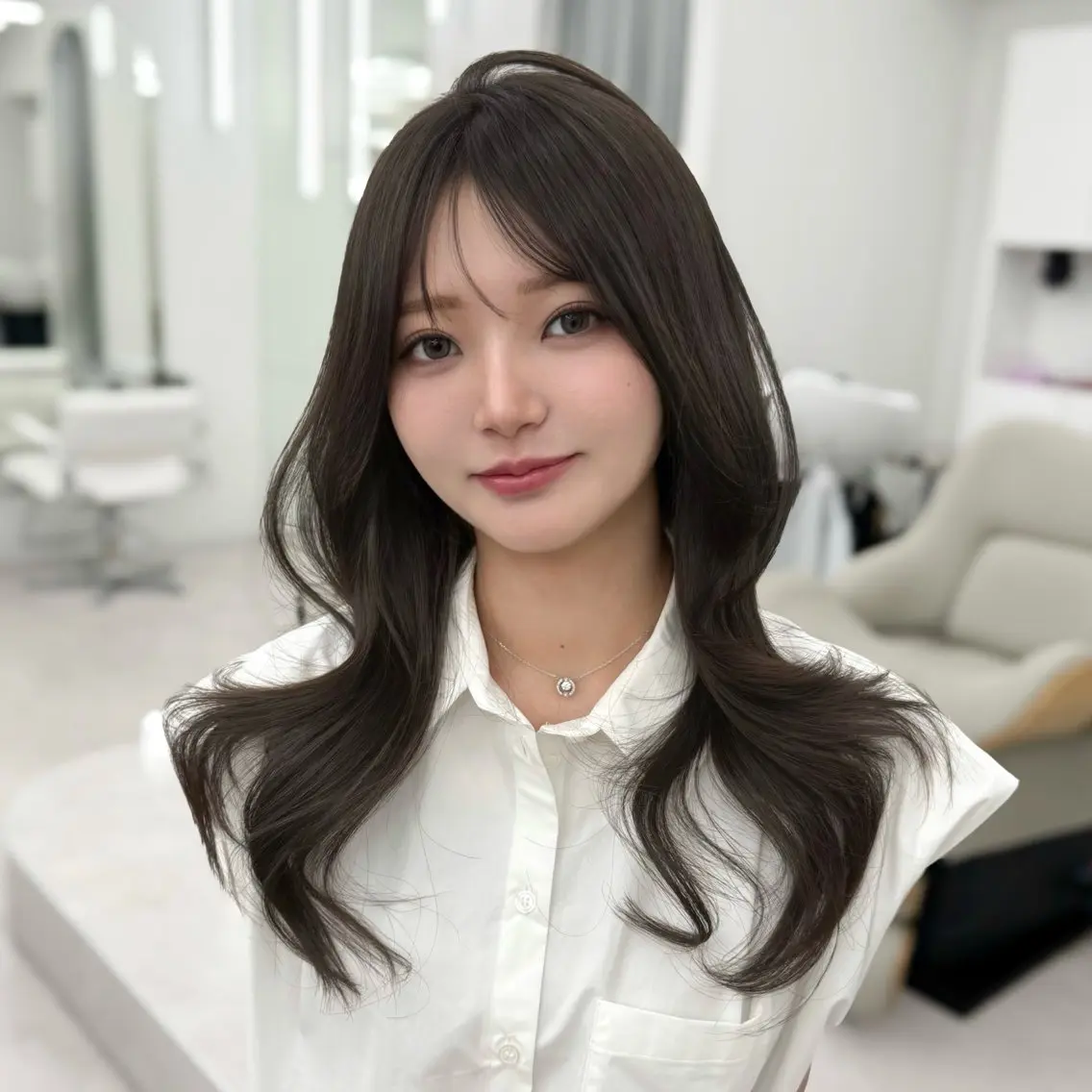 ロング カラー 透明感カラー 韓国風ヘア レイヤーカット 似合わせカット カット ヘアカラー トリートメント 韓国レイヤー× 顔まわり🕊️テルのヘアスタイル