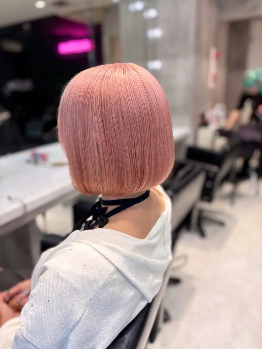 ロング カラー ピンクカラー ホワイトピンク ヘアカラー トリートメント ヘアセット 色落ち綺麗🩰ハイ トーン🎀RINKAのヘアスタイル