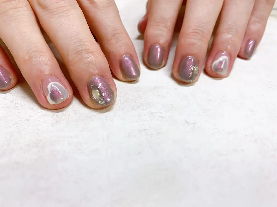 ネイル オーロラネイル フラワーネイル フットネイル フレンチネイル ジェルネイル ハンドネイル mogunail &blowのネイルデザイン