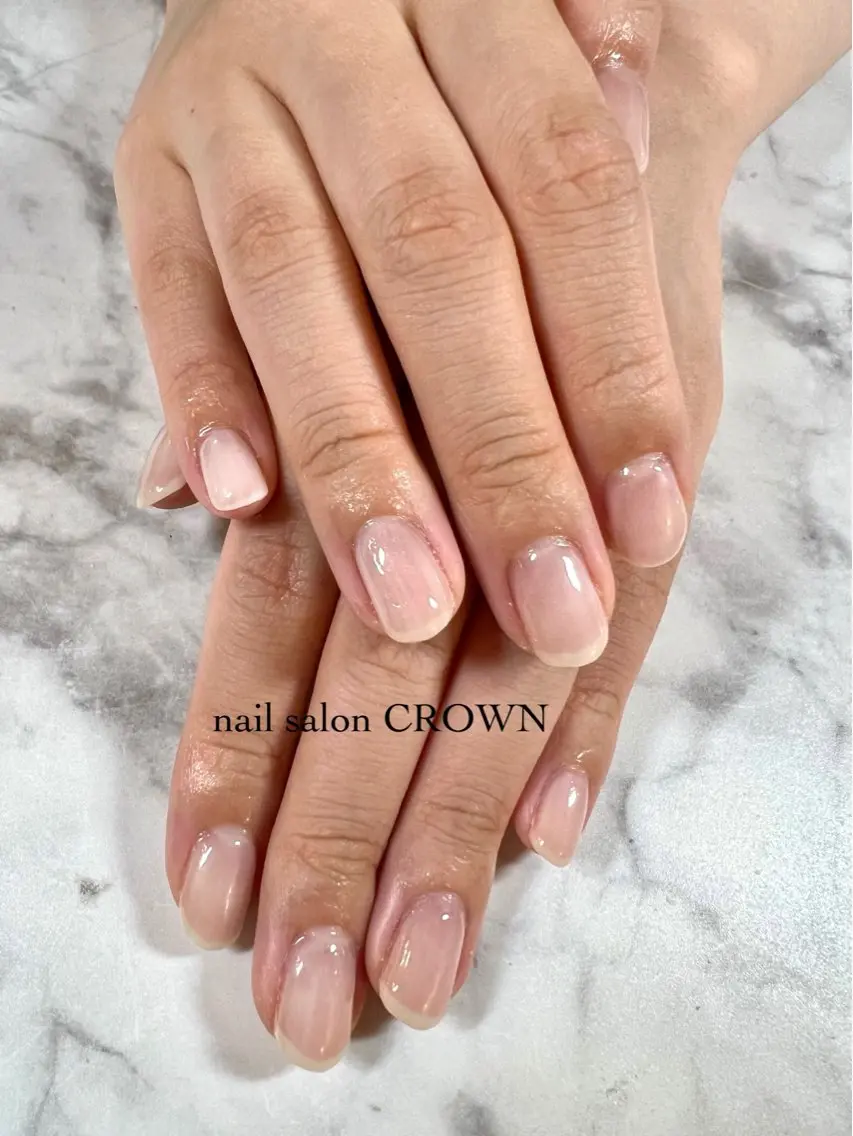 ネイル クリアネイル ハンドネイル ハンドケア nail salon CROWNのネイルデザイン