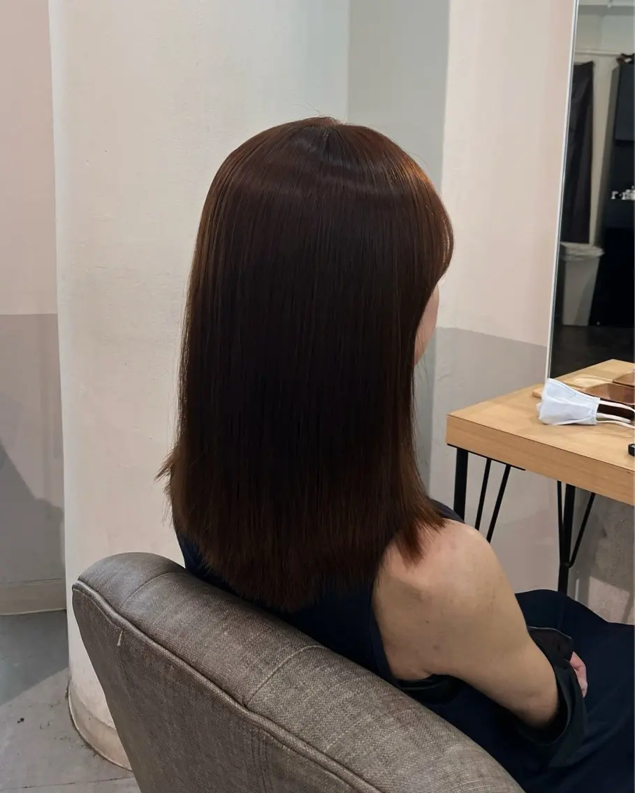 セミロング カラー ブリーチ ブラウンカラー 透明感カラー デザインカラー ハイトーンカラー ヘアカラー トリートメント sayuri /大阪・心斎橋美容師のヘアスタイル