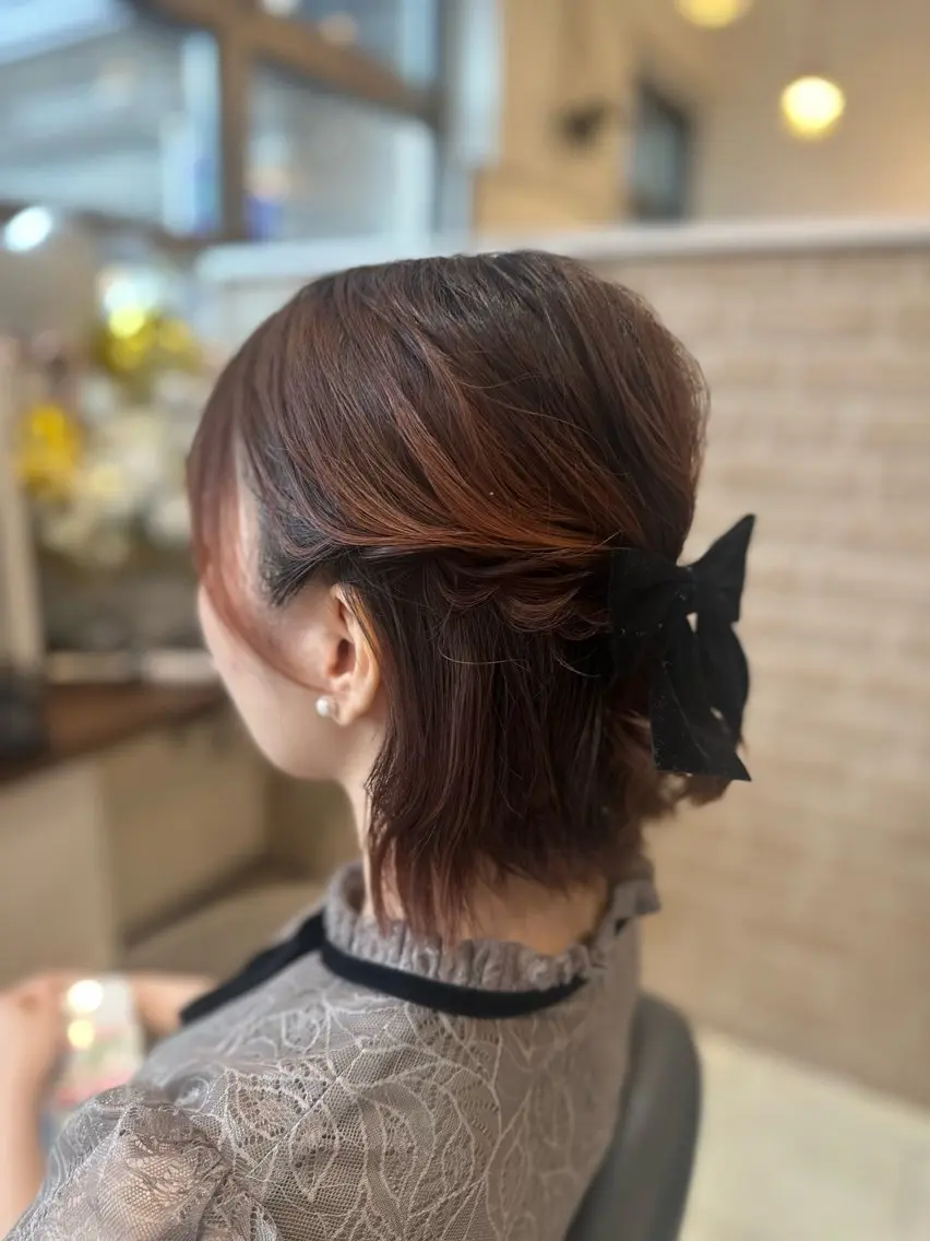 ショート ヘアアレンジ ヘアセット 🩷 YUMIのヘアスタイル