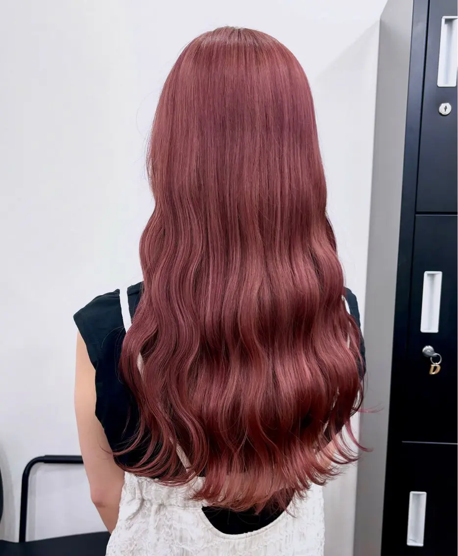 ロング カラー ヘアアレンジ ブリーチ ハイトーンカラー ピンクカラー ヘアカラー Trip大名 AZUのヘアスタイル