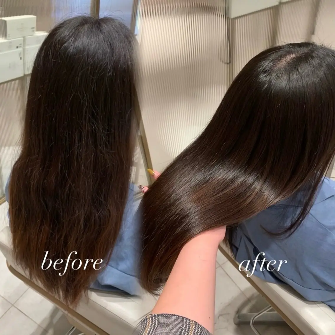 セミロング カット 縮毛矯正 トリートメント 内田 志乃のヘアスタイル