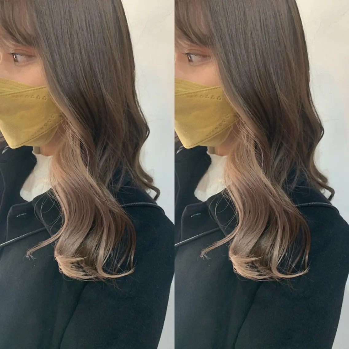 セミロング カラー ヘアアレンジ ヘアカラー kei🤎ベージュ /透明感カラー/博多のヘアスタイル