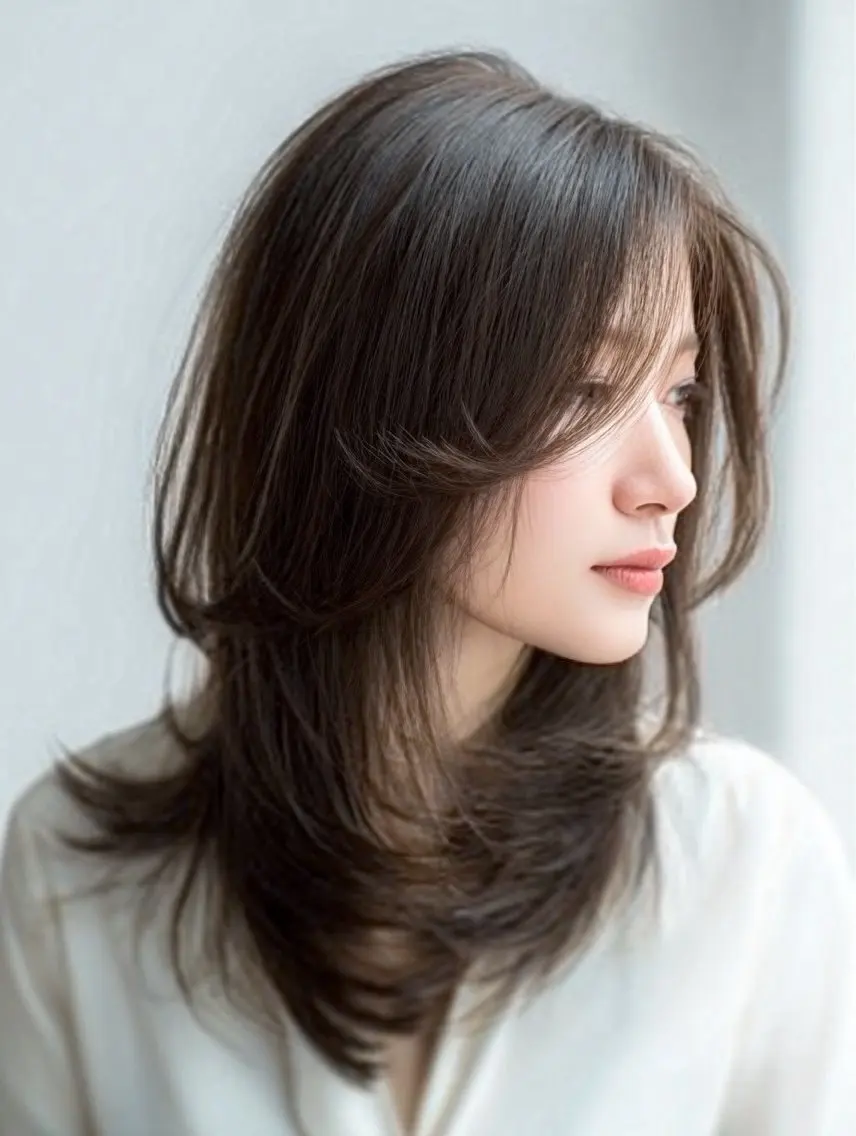 ロング 縮毛矯正 絶対綺麗な暖色カラー 🎯あります✨増渕✨のヘアスタイル